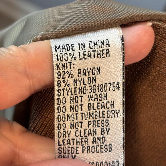 Nygard Collection Leather Jacket Bronze Laser Cut Zip Up Womens Large Petite - Picture 7 of 9